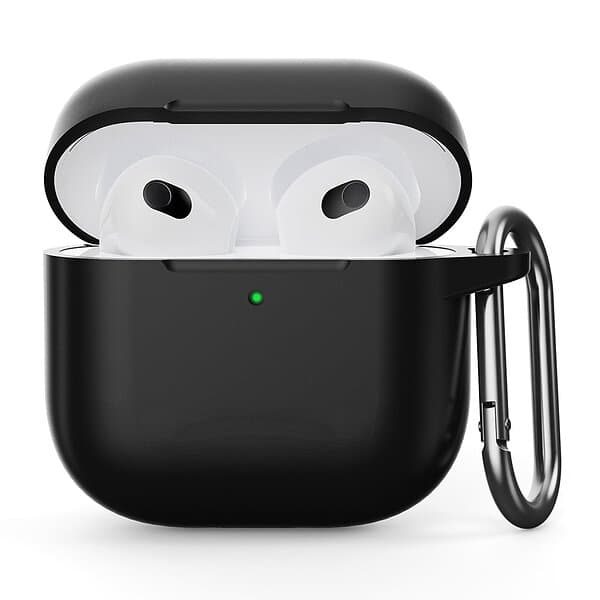 Skalo AirPods 4 Ultratunn Silikon Fodral Svart