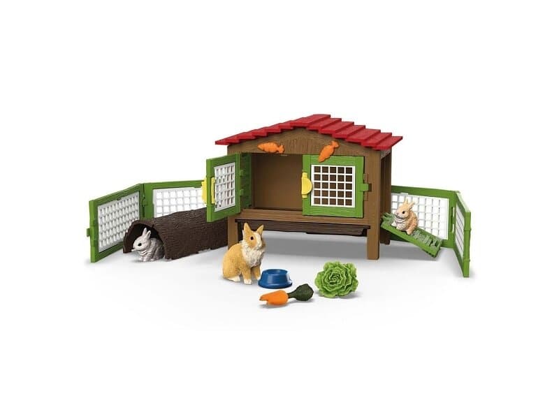 Schleich Rabbit Hutch With 3 Rabbits