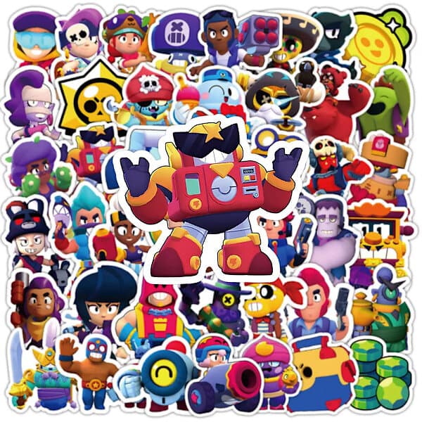 50 st Brawl Stars Spelkaraktärsstickers för Rum, Dekal, Laptop, Bagage, Skateboard