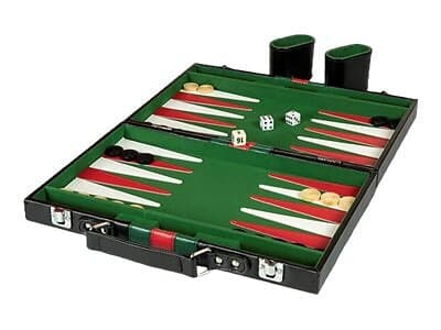 Backgammon i läder 48X40 cm