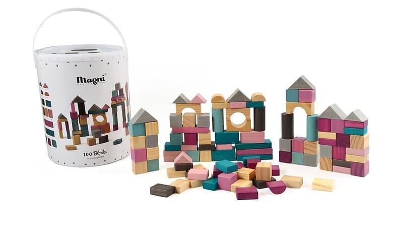 Magni Wooden Building blocks 100 pcs