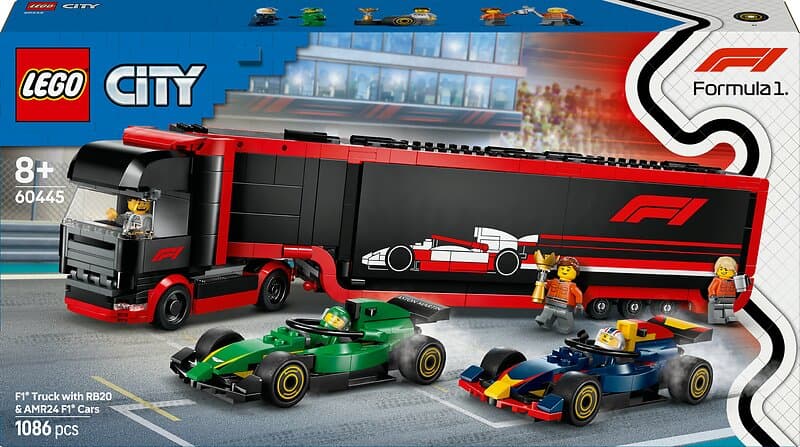 LEGO City 60445 F1® Truck with RB20 & AMR24 F1® Cars
