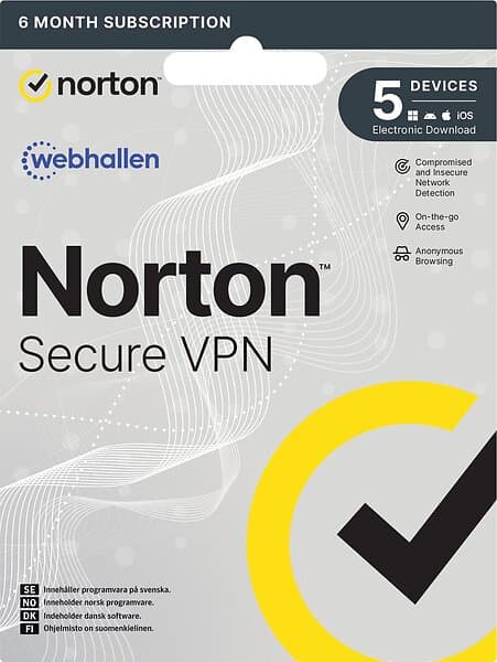 Norton Secure VPN 6 månader 5 användare