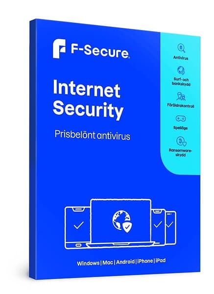 F-Secure Internet Security 2 år, 10 enheter (vid av dator)