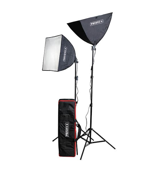 Caruba LED-studiobelysning komplett set med stativ och softboxar