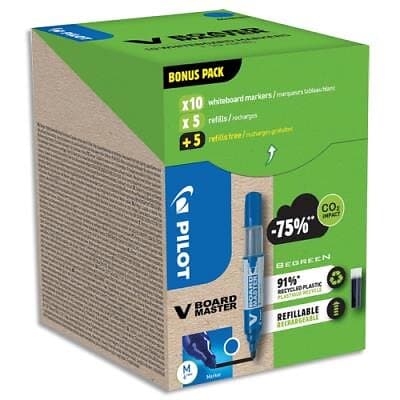 Pilot V-Board Master Whiteboardpenna med refill, 10-pack Blå
