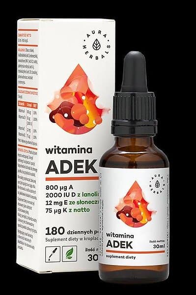 Aura Herbals Vitamin ADEK A + D3 2000Iu + E + K2 30ml