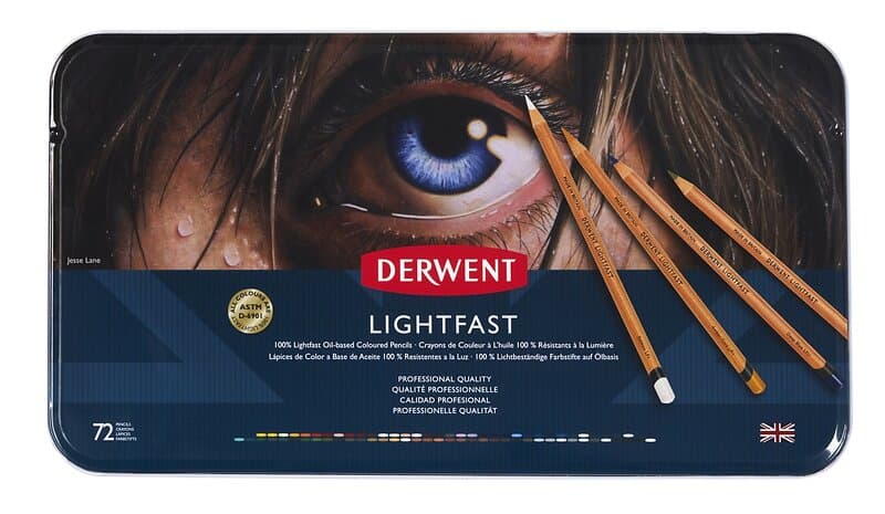Derwent Lightfast färgpennor Set Med 72 Pennor