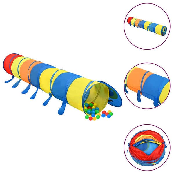 vidaXL Lektunnel flerfärgad 245 cm polyester
