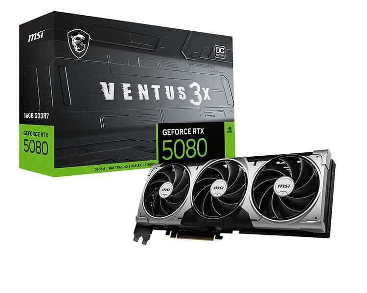 MSI GeForce RTX 5080 VENTUS 3X OC PLUS HDMI 3xDP 16GB