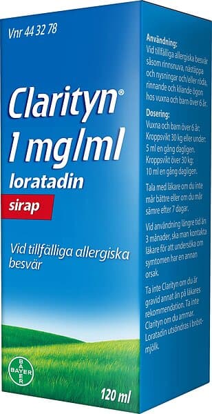 Clarityn 1mg/ml Loratadin Flytande 120ml