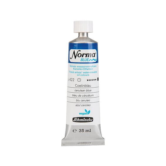 Schmincke Norma Blue vattenlöslig oljefärg 35ml Cerulean blue 21422