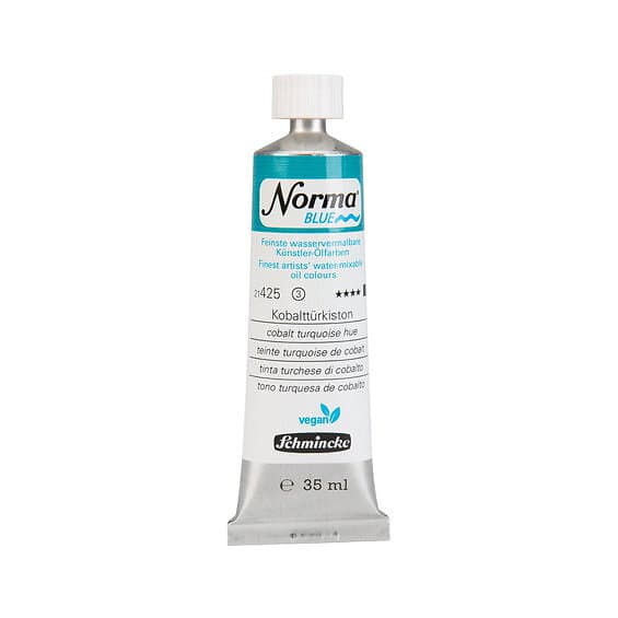 Schmincke Norma Blue vattenlöslig oljefärg 35ml Cobalt turquoise hue 21425