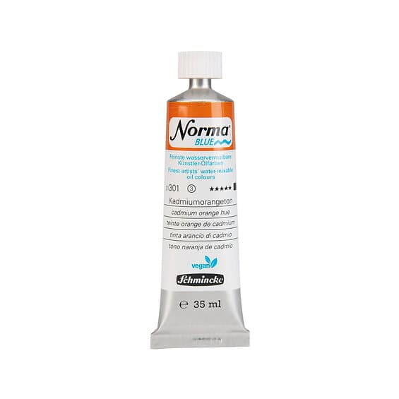 Schmincke Norma Blue vattenlöslig oljefärg 35ml Cadmium orange hue 21301