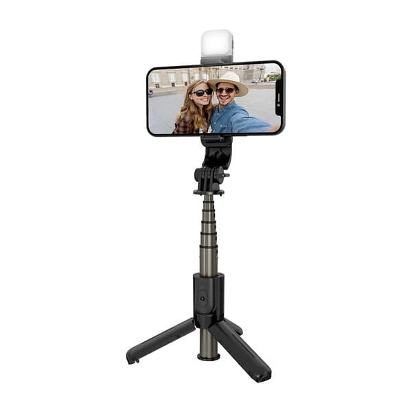 Dacota Platinum selfiepinne med stativ och LED-ljus