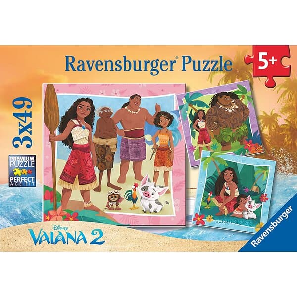 Ravensburger Barnpussel Disney Vaiana 2, 3x49 bitar