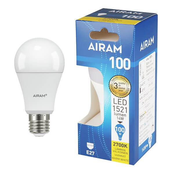 Airam LED-lampa E27, 2700K, 14W 1521 lm