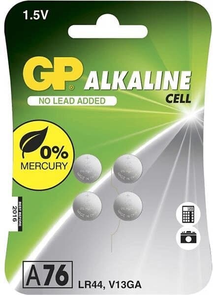 GP Batteries Alkaline A76/LR44, 1,5V, 4-pack