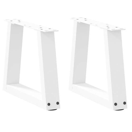 vidaXL Matbordsben V-formade 2 st vit 40x(30-31,3) cm stål