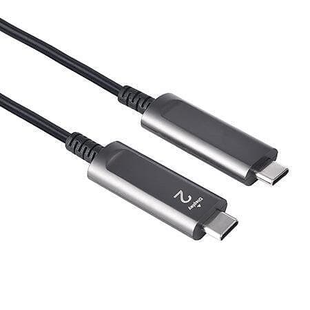 NÖRDIC 10m Aktiv AOC Fiber kabel USB 3,2 Gen2 Type C till Type C 4K 60Hz 10Gbps PD60W