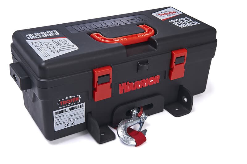 Warrior Winches Vinsj Trojan 4000 12V i bærbar verktøykasse