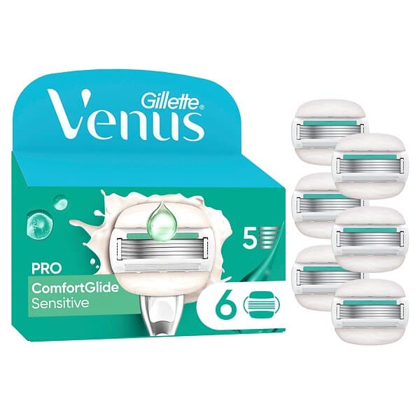 Venus Gillette Pro ComfortGlide Sensitive rakblad 6 st