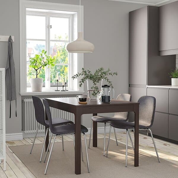 IKEA EKEDALEN KARLPETTER bord och 4 stolar 120/180x80 cm