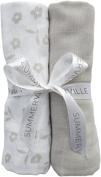 Summerville Muslin 2-pack Petal & Silver Grey