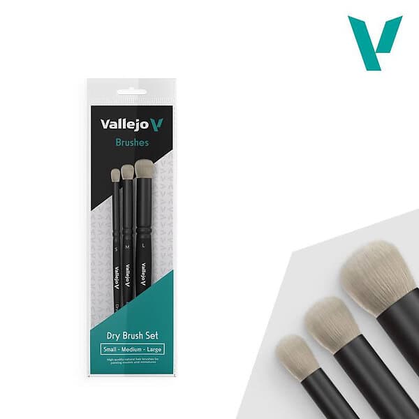 Vallejo Brush: Dry Set Natural Hair 3pcs (S/M/L)