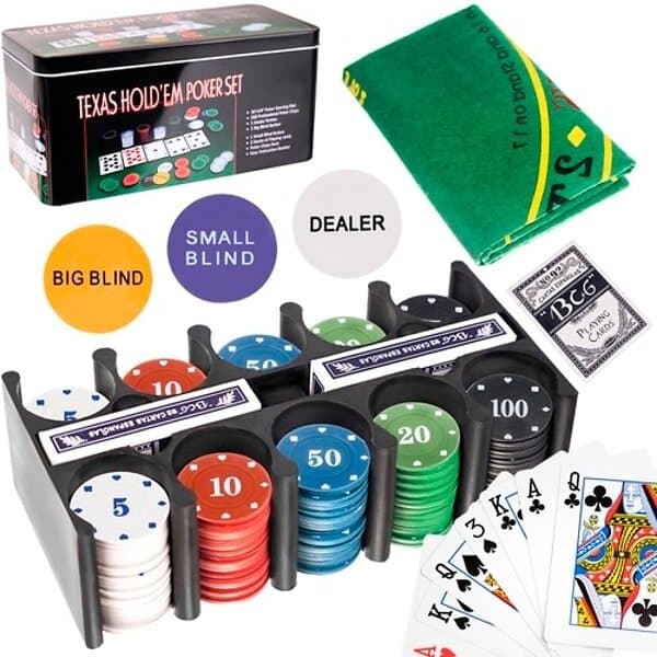 Pokerset Texas Hold'em Poker Set 200 Marker