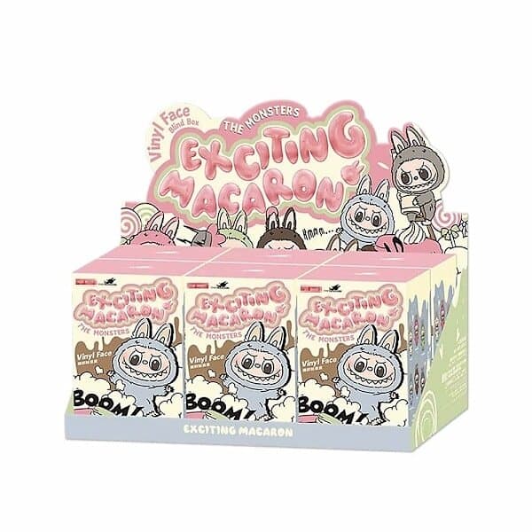 Pop Mart (c) 6-pack LABUBU Monsters Spännande Macaron Plyschleksak Blind Box (Slumpmässig Färg) Perfekt