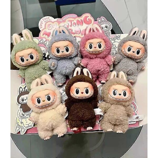 Pop Mart LABUBU The Monsters Etciting Macaron Plyschdockor Figur Leksak Blind BoX&[D]
