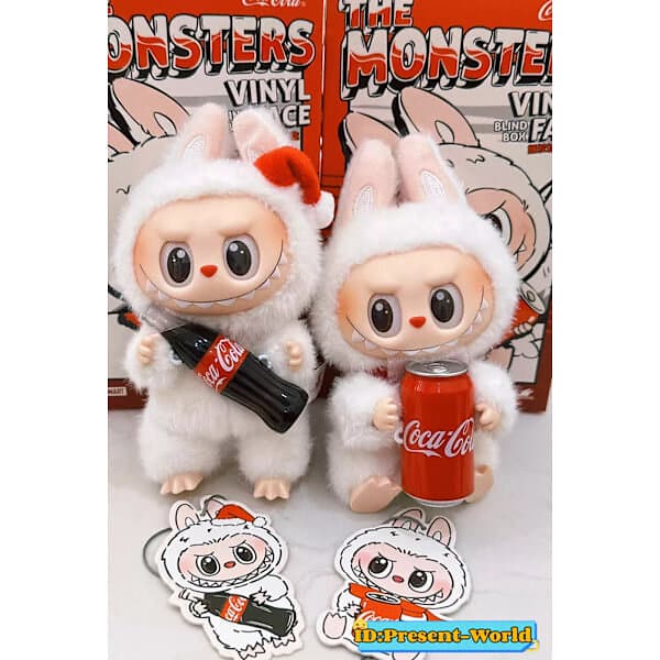 Pop Mart The Monsters Spännande Macaron Plyschdockor Figur Leksaker Blind Boxes Autentisk POP Labubu Coca-Cola