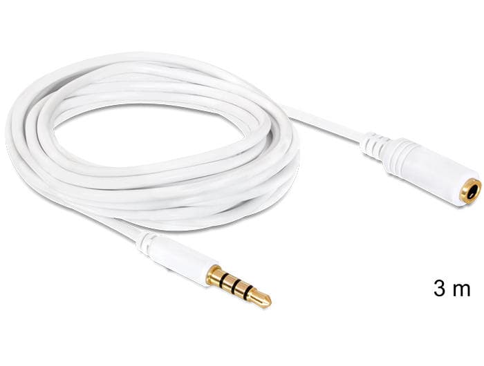 DeLock Gold 3.5mm - 3.5mm (4-pole) M-F 3m