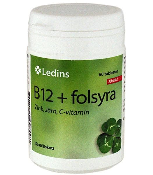 Ledins B-12 Vitamin+Folsyra 60 Tabletter