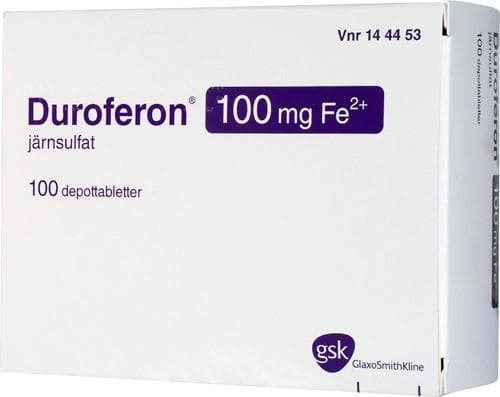 Duroferon 100mg Fe2+ 100 Tabletter