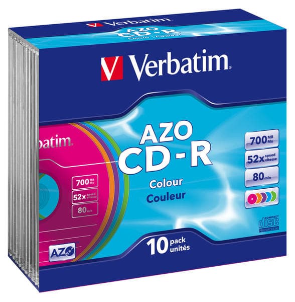 Verbatim CD-R 700MB 48x 10-pack Colour Slimcase