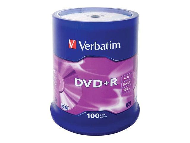 Verbatim DVD+R 4,7GB 16x 100-pack Spindel