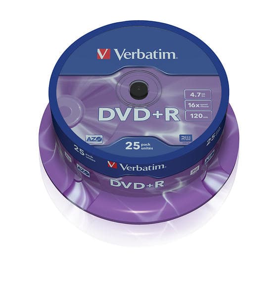 Verbatim DVD+R 4,7GB 16x 25-pack Spindel