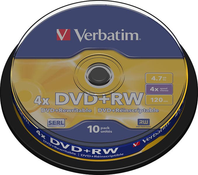 Verbatim DVD+RW 4,7GB 4x 10-pack Spindel