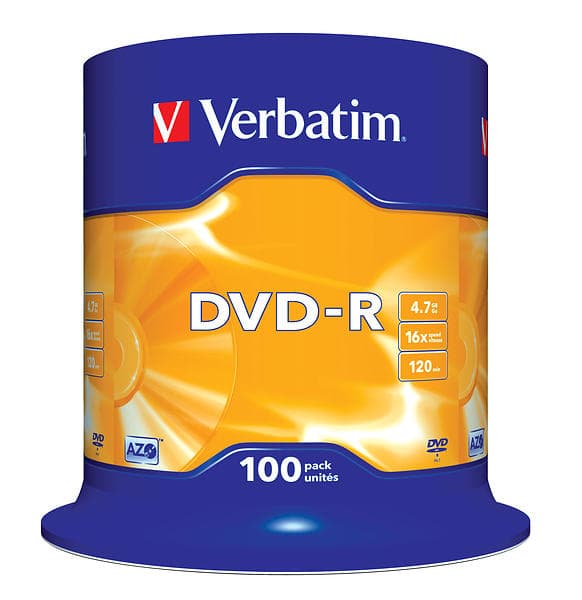 Verbatim DVD-R 4,7GB 16x 100-pack Spindel