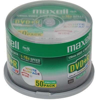 Maxell DVD-R 4,7GB 16x 50-pack Spindel Wide Inkjet