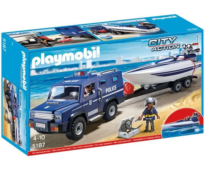 Playmobil Police 5187 Polisjeep med Racerbåt