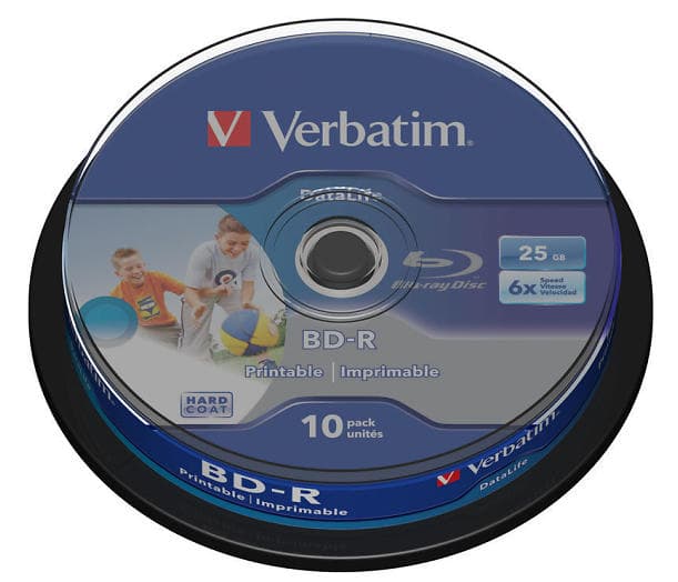 Verbatim BD-R 25GB 6x 10-pack Spindel Wide Inkjet