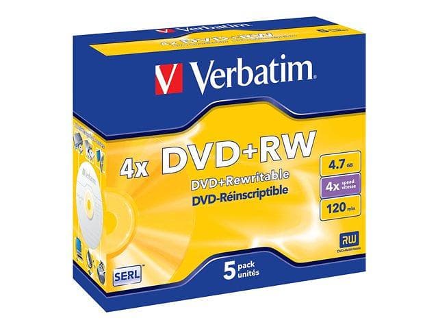 Verbatim DVD+RW 4,7GB 4x 5-pack Jewelcase