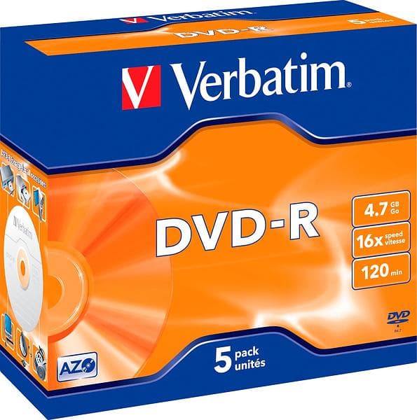 Verbatim DVD-R 4,7GB 16x 5-pack Jewelcase