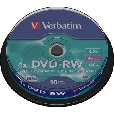 Verbatim DVD-RW 4,7GB 4x 10-pack Spindel