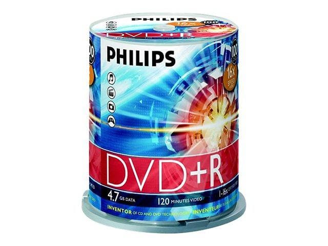 Philips DVD+R 4,7GB 16x 100-pack Spindel