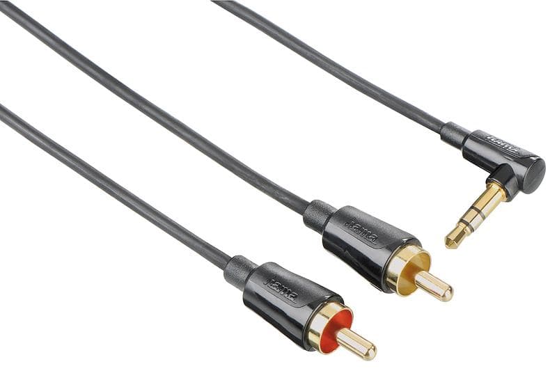 Hama 3 Stars Flexi-Slim 3.5mm (angled) - 2RCA 0,75m