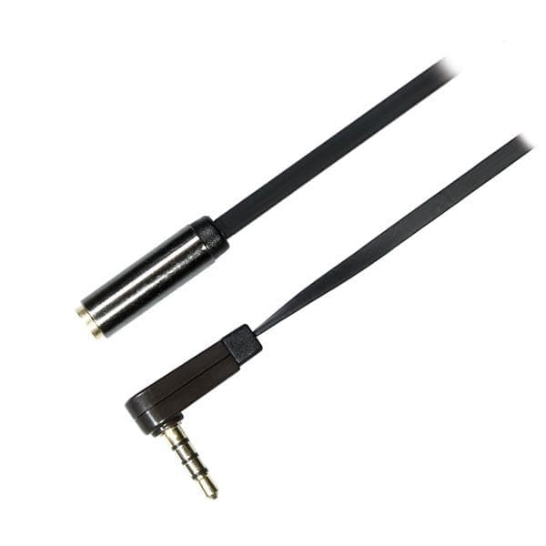 Deltaco AUD 3.5mm (4-pole, angled) - 3.5mm M-F 0,5m